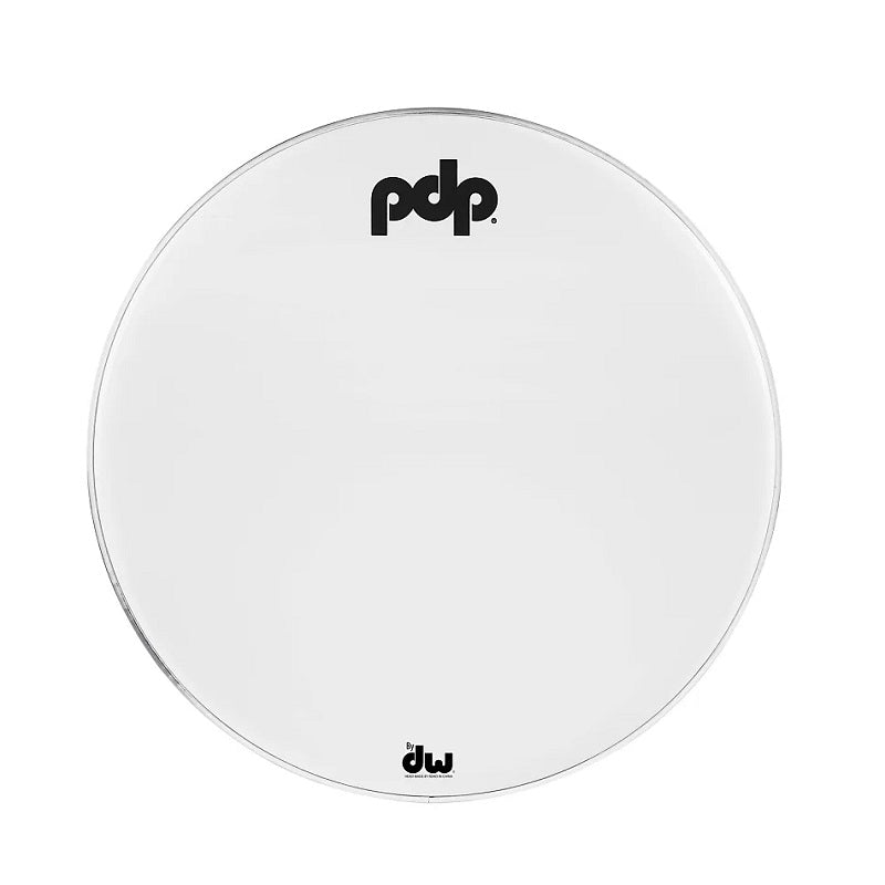 DW PDP 18" Bass Drum Resonant Logo Head, White Coated JS Music